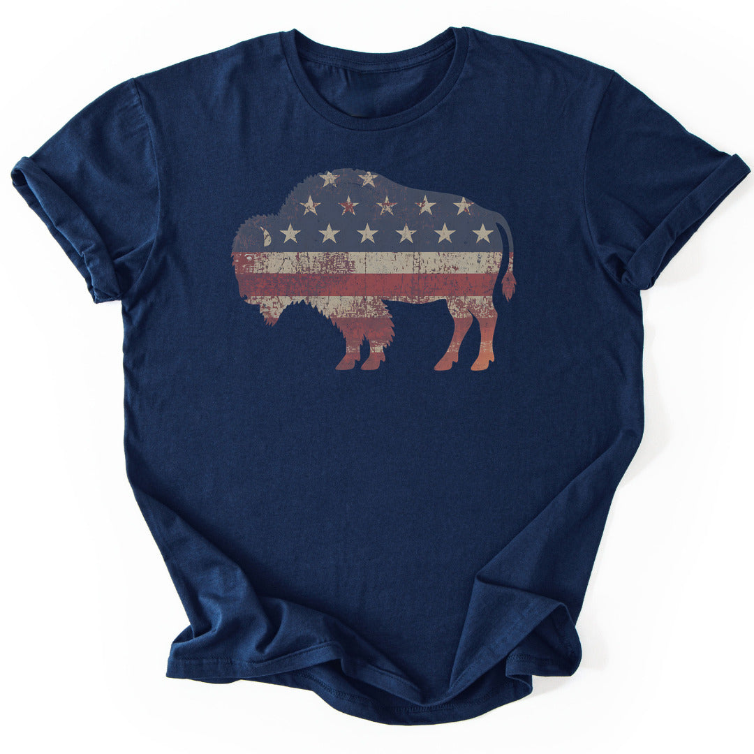 T-Shirt Navy / S American Bison T-Shirt