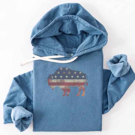 Hoodie Blue Jean / S American Bison Premium Hoodie