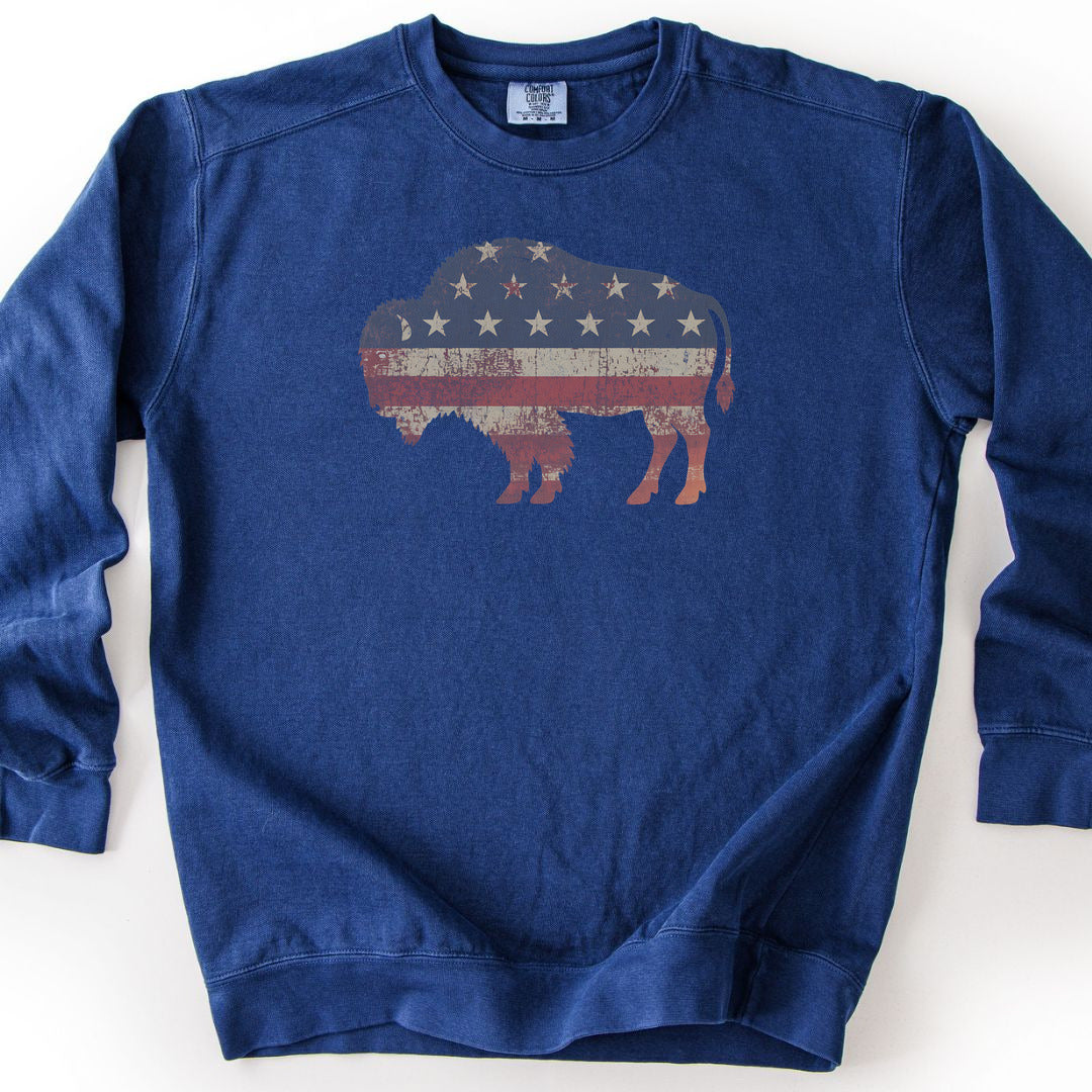 American Bison Premium Sweatshirt - True Navy