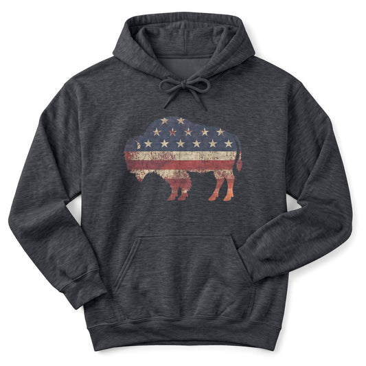 Hoodie Dark Heather / S American Bison Hoodie