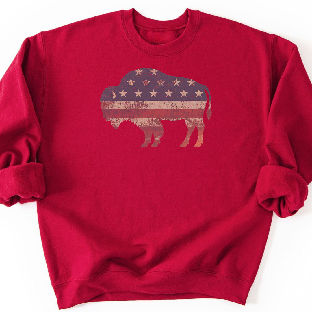 American Bison Sweatshirt - Cardinal Red