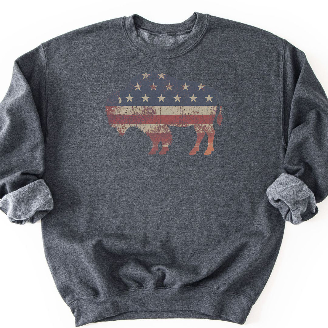 American Bison Sweatshirt - Dark Heather