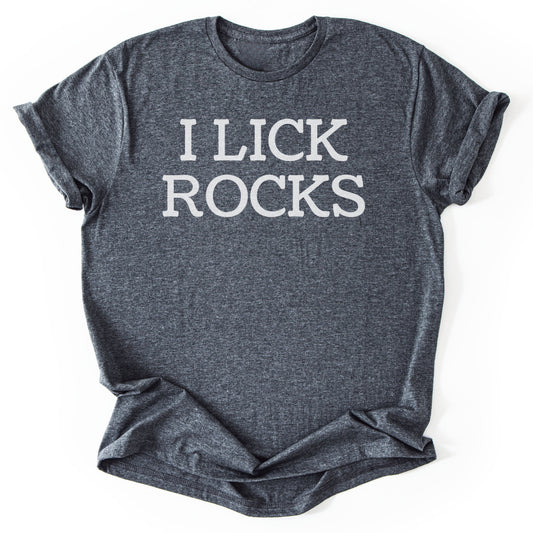 T-Shirt Dark Heather / S I Lick Rocks Funny T-Shirt