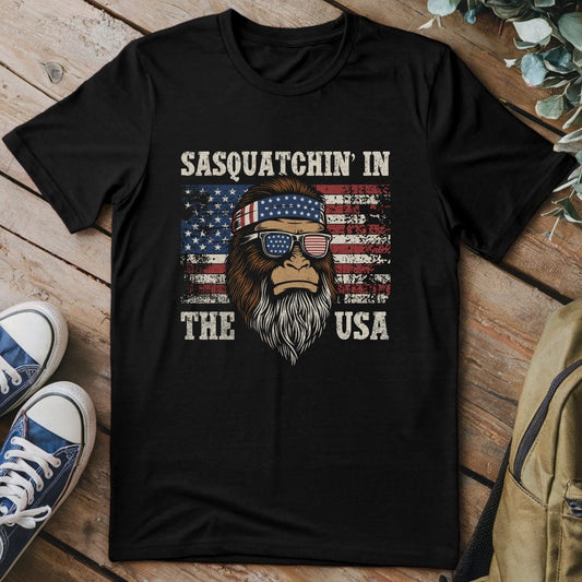 T-Shirt Black / S Sasquatchin' in the USA T-Shirt