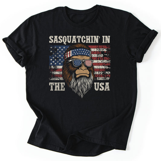 T-Shirt Black / S Sasquatchin' in the USA T-Shirt