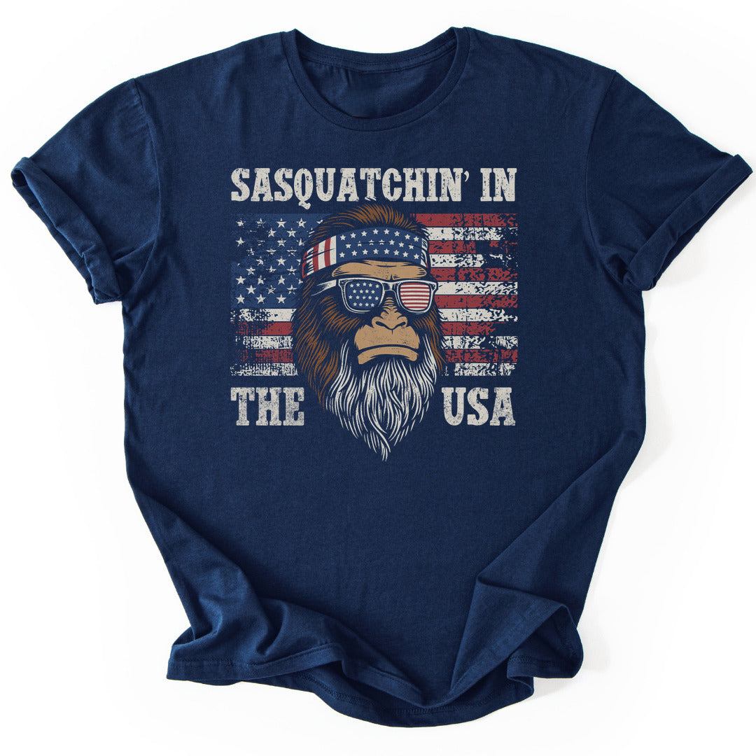 T-Shirt Navy / S Sasquatchin' in the USA T-Shirt