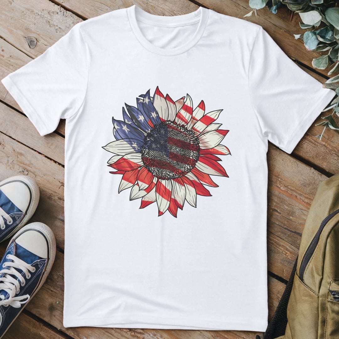 T-Shirt White / S Patriotic Sunflower T-Shirt