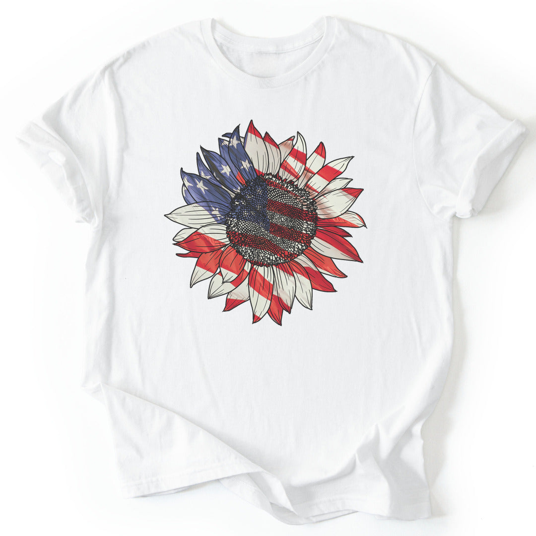 T-Shirt White / S Patriotic Sunflower T-Shirt