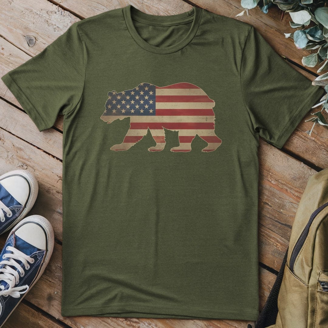 T-Shirt Military Green / S Patriotic Bear T-Shirt