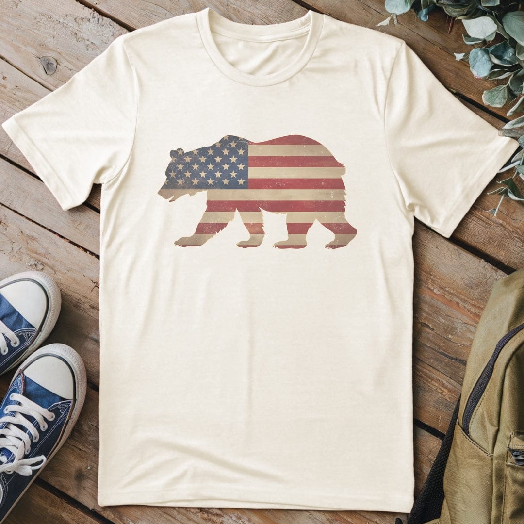 T-Shirt Natural / S Patriotic Bear T-Shirt