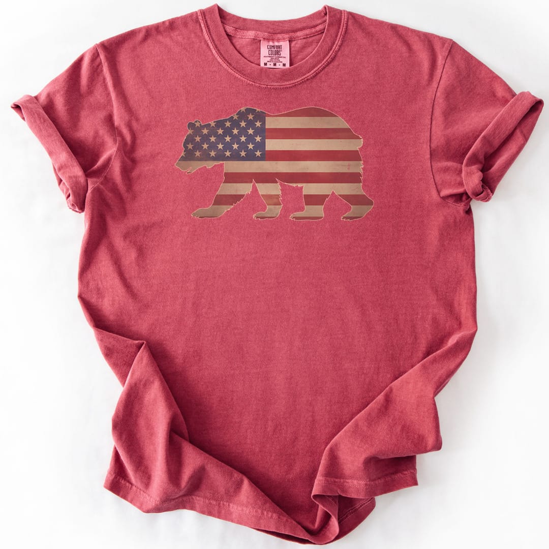 T-Shirt Crimson / S Patriotic Bear Premium