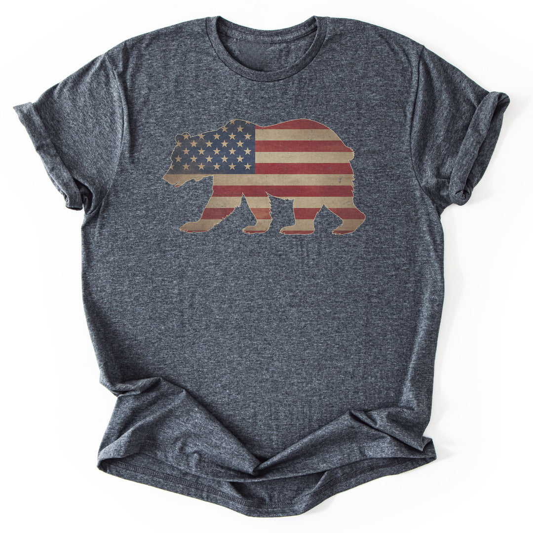 T-Shirt Dark Heather / S Patriotic Bear T-Shirt