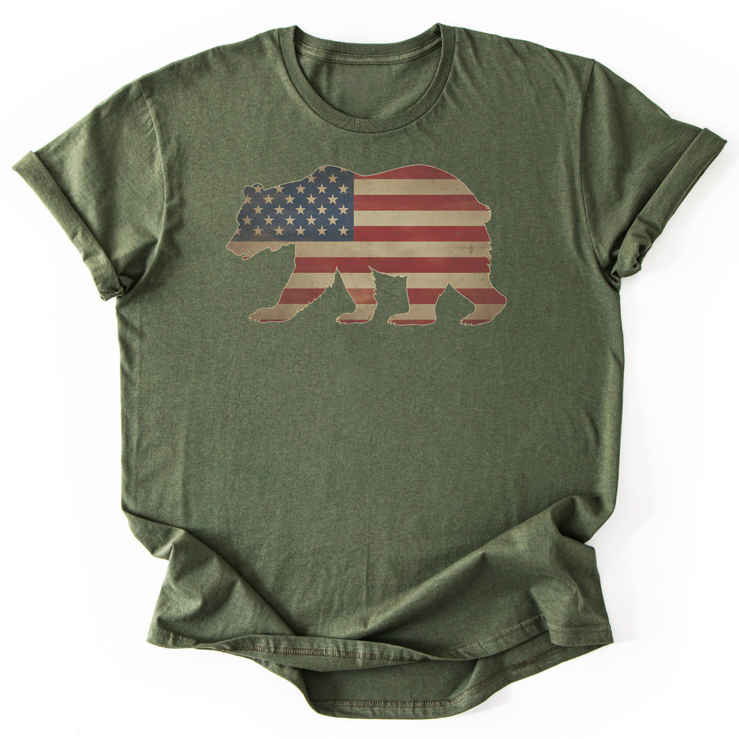 T-Shirt Military Green / S Patriotic Bear T-Shirt