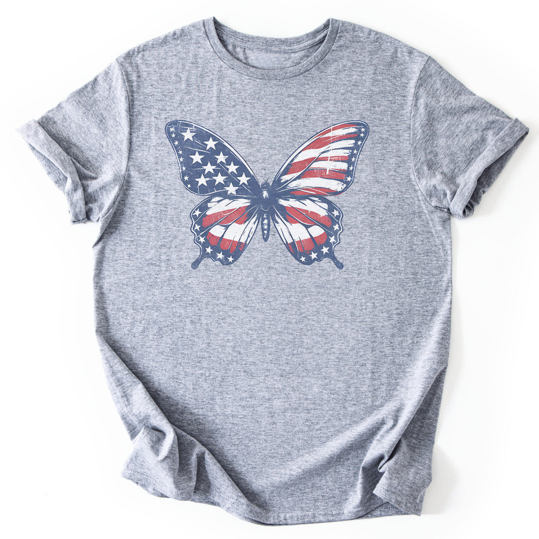 T-Shirt Sport Grey / S Patriotic Butterfly T-Shirt