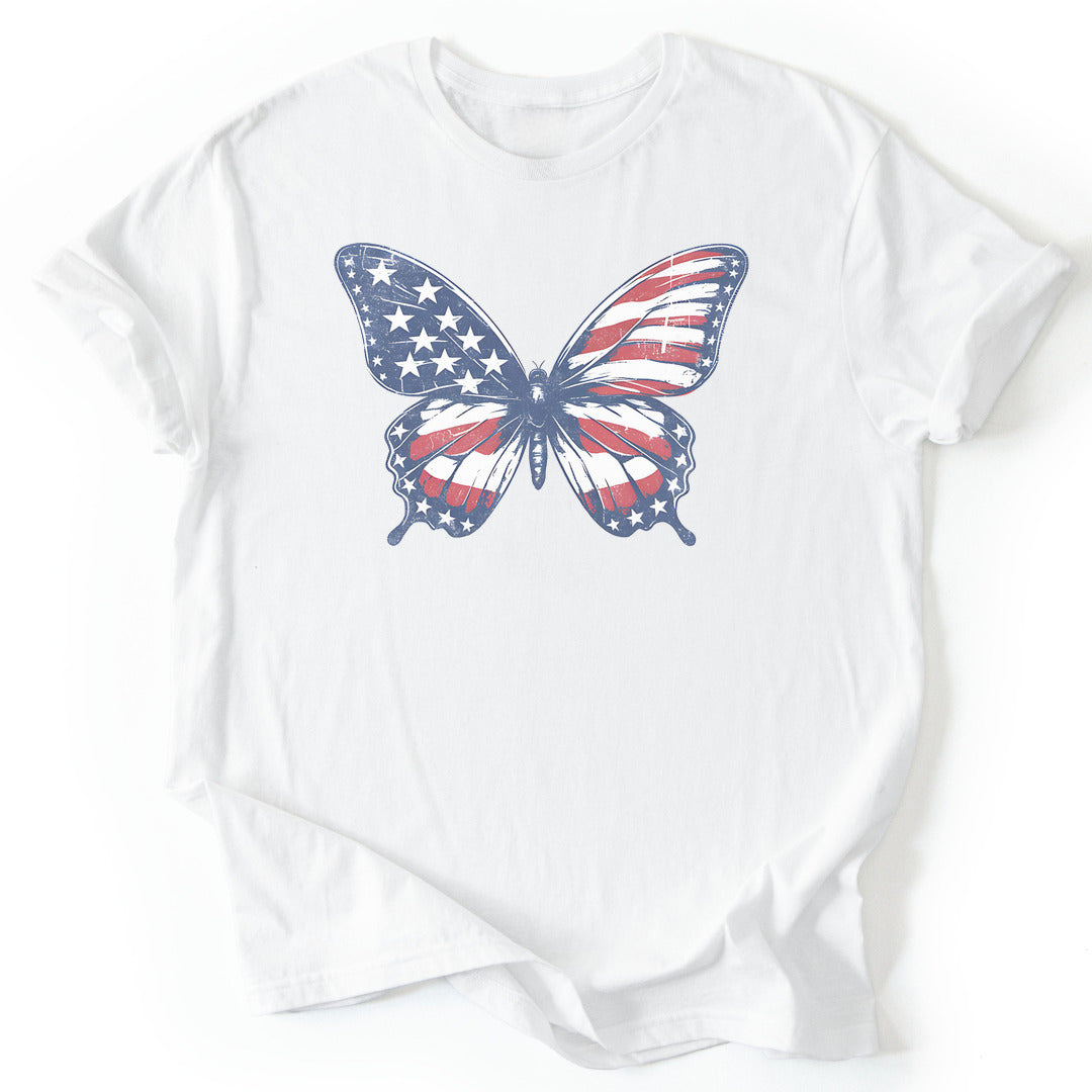 T-Shirt White / S Patriotic Butterfly T-Shirt