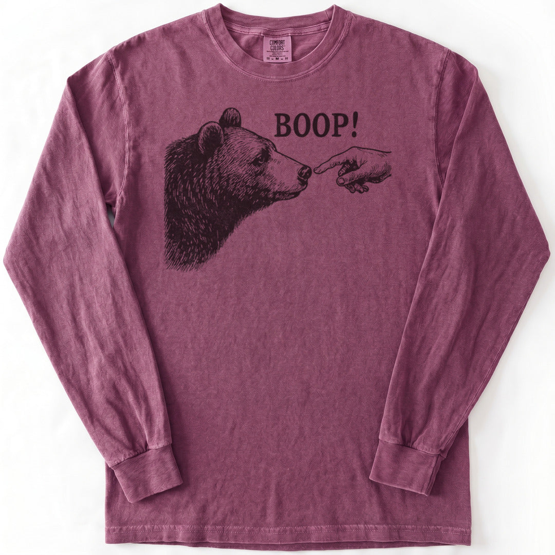 Boop Funny Premium LS - Comfort Colors garment-dyed long sleeve in Berry from Summit Soul