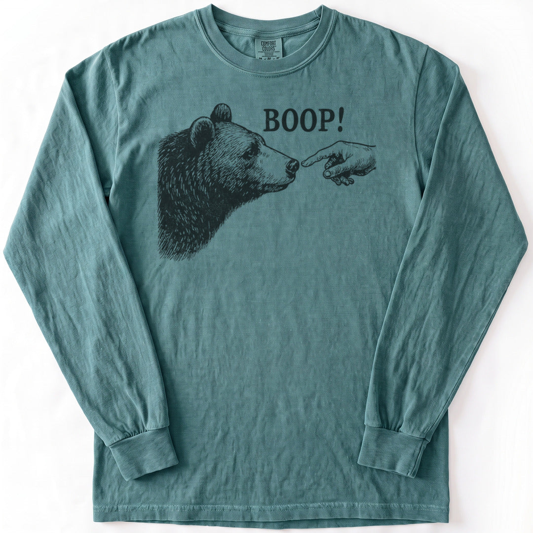 Boop Funny Premium LS - Comfort Colors garment-dyed long sleeve in Blue Spruce from Summit Soul