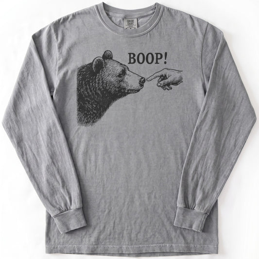 Boop Funny Premium LS - Comfort Colors garment-dyed long sleeve in Grey from Summit Soul