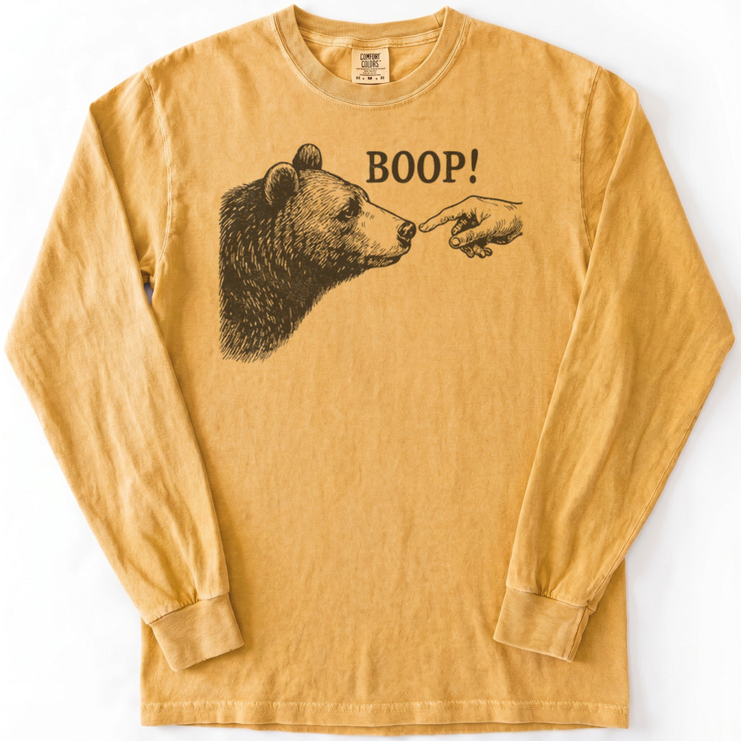 Boop Funny Premium LS - Comfort Colors garment-dyed long sleeve in Mustard from Summit Soul
