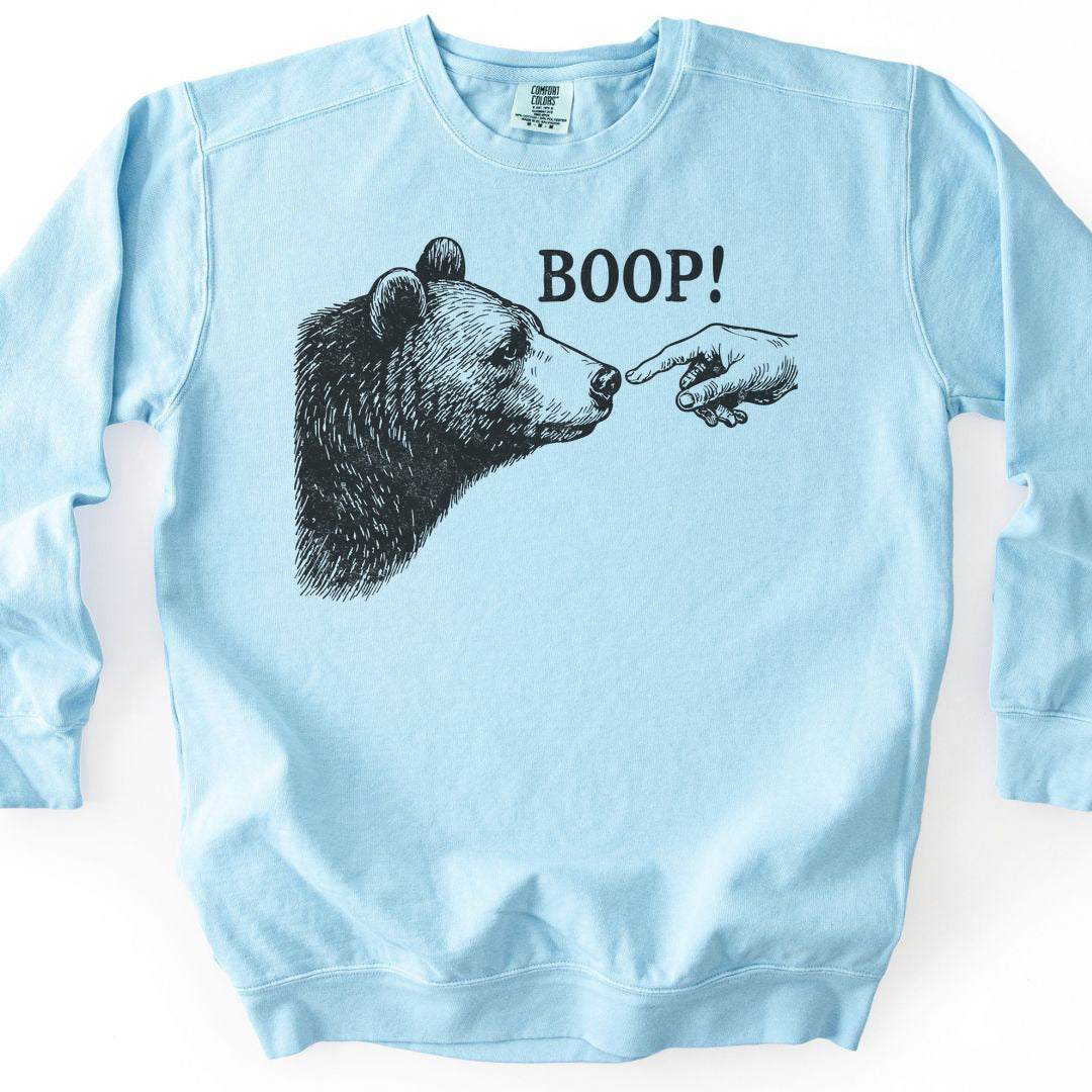 Boop Funny Premium Sweatshirt - Chambray