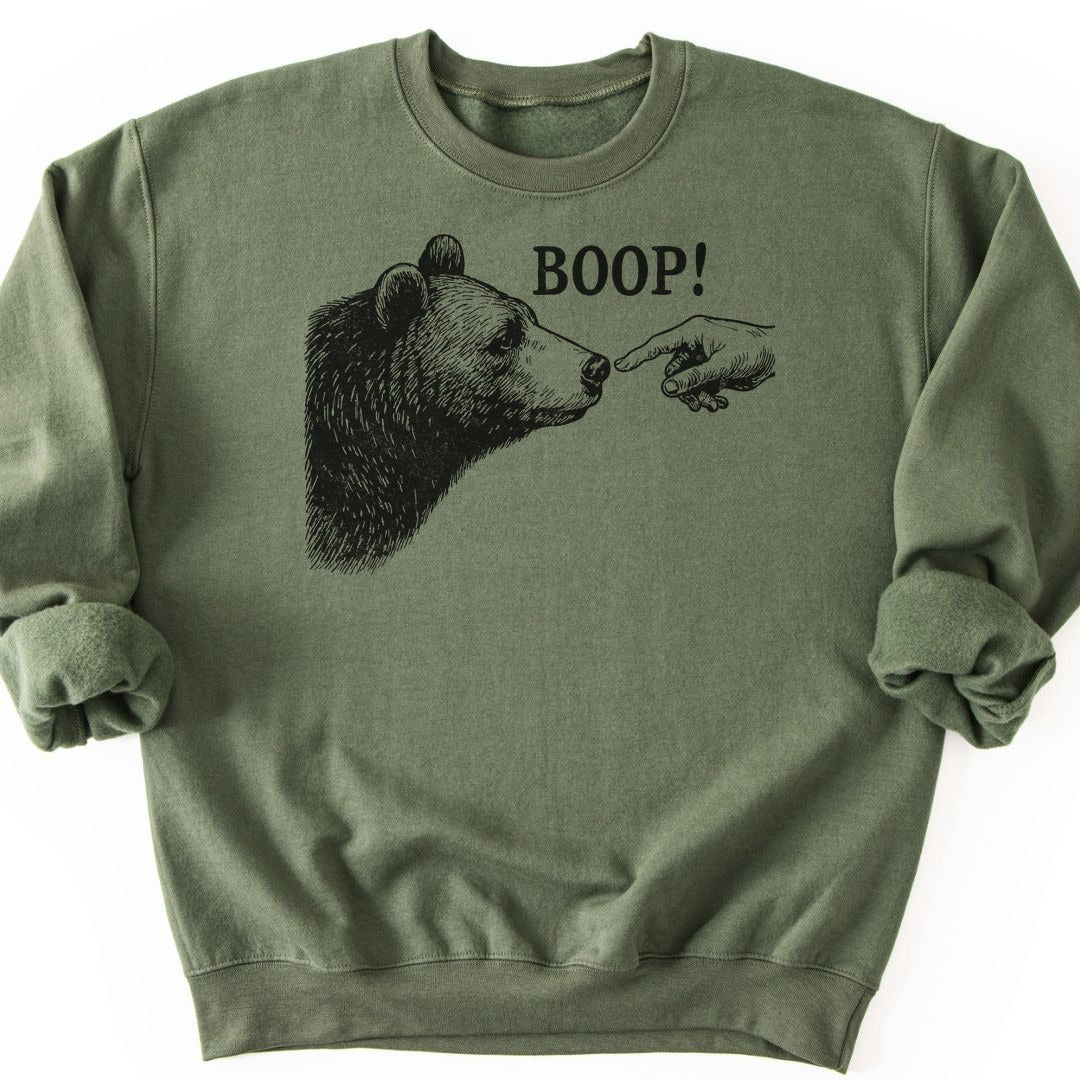 Boop Funny Sweatshirt - Military Green