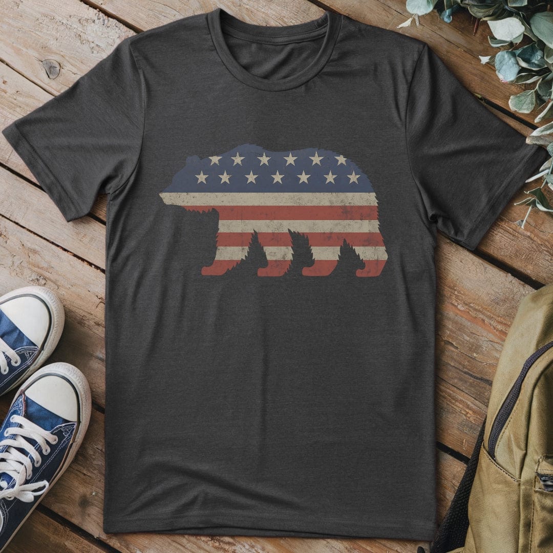 T-Shirt Dark Heather / S USA Bear T-Shirt