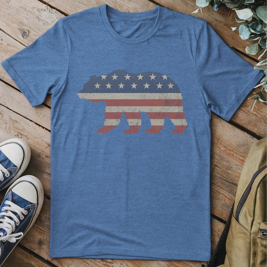 T-Shirt Heather Indigo / S USA Bear T-Shirt
