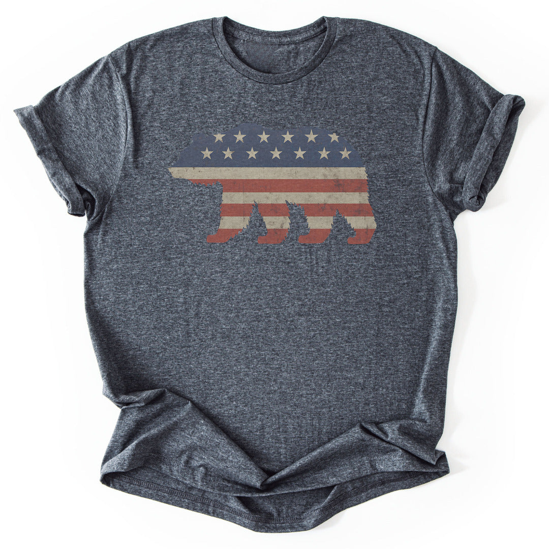 T-Shirt Dark Heather / S USA Bear T-Shirt