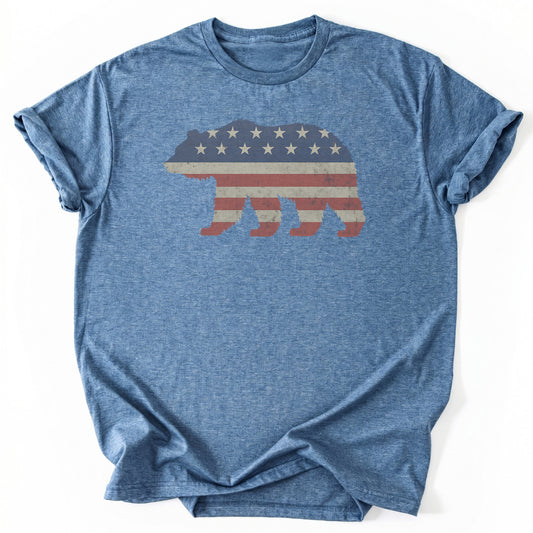 T-Shirt Heather Indigo / S USA Bear T-Shirt