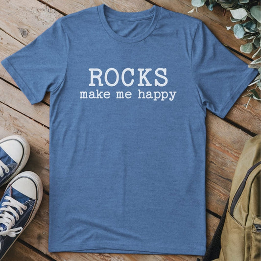 T-Shirt Heather Indigo / S Rocks Make Me Happy T-Shirt