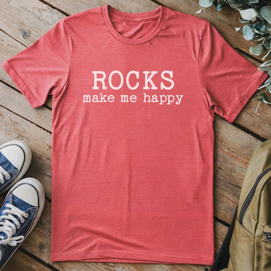 T-Shirt Heather Red / S Rocks Make Me Happy T-Shirt