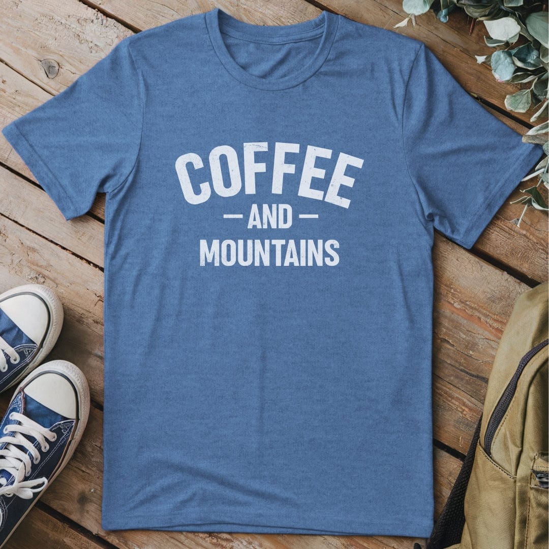T-Shirt Heather Indigo / S Coffee AND Mountains T-Shirt
