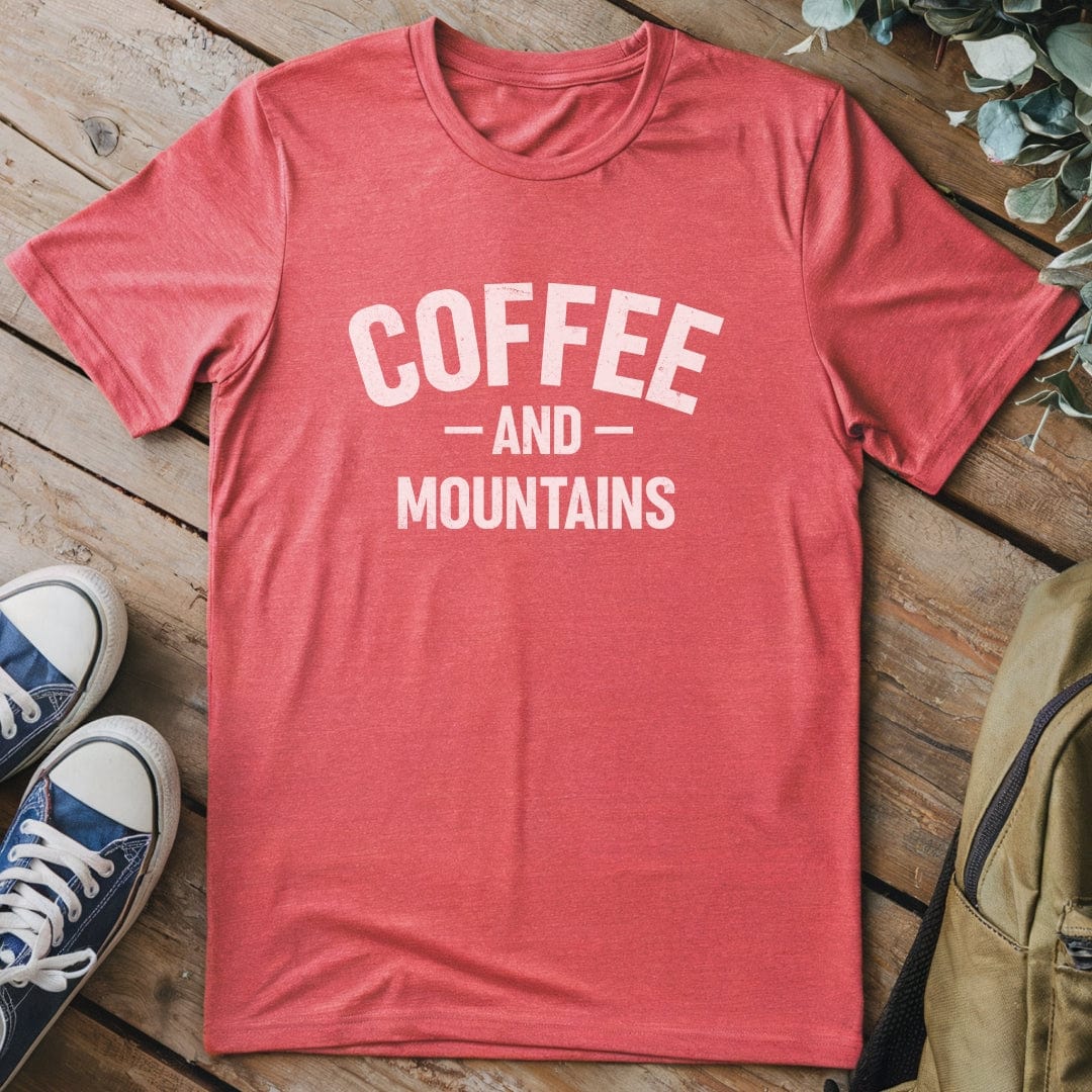 T-Shirt Heather Red / S Coffee AND Mountains T-Shirt