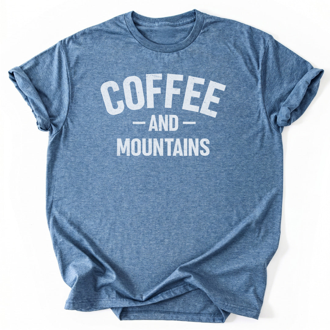 T-Shirt Heather Indigo / S Coffee AND Mountains T-Shirt