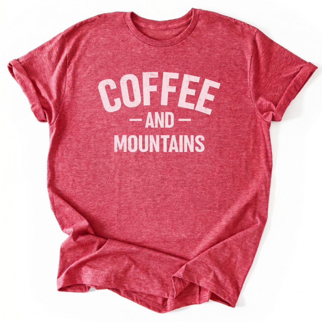 T-Shirt Heather Red / S Coffee AND Mountains T-Shirt