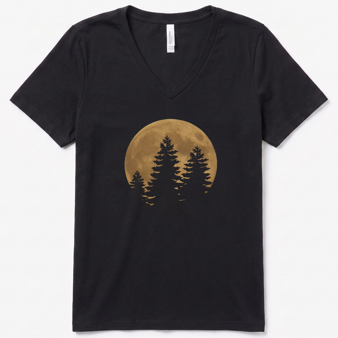 Lunar Wilderness V-Neck Heather - women's relaxed v-neck tee in Black Heather from Summit Soul