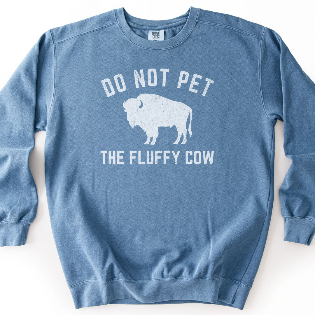 Fluffy Cow Premium Sweatshirt - Blue Jean