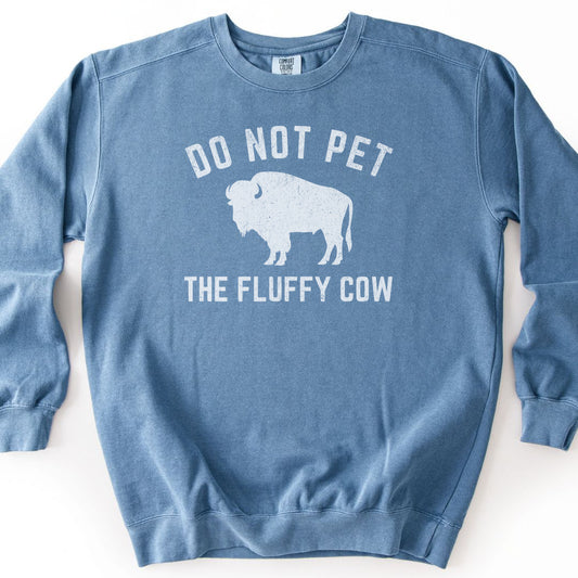 Fluffy Cow Premium Sweatshirt - Blue Jean
