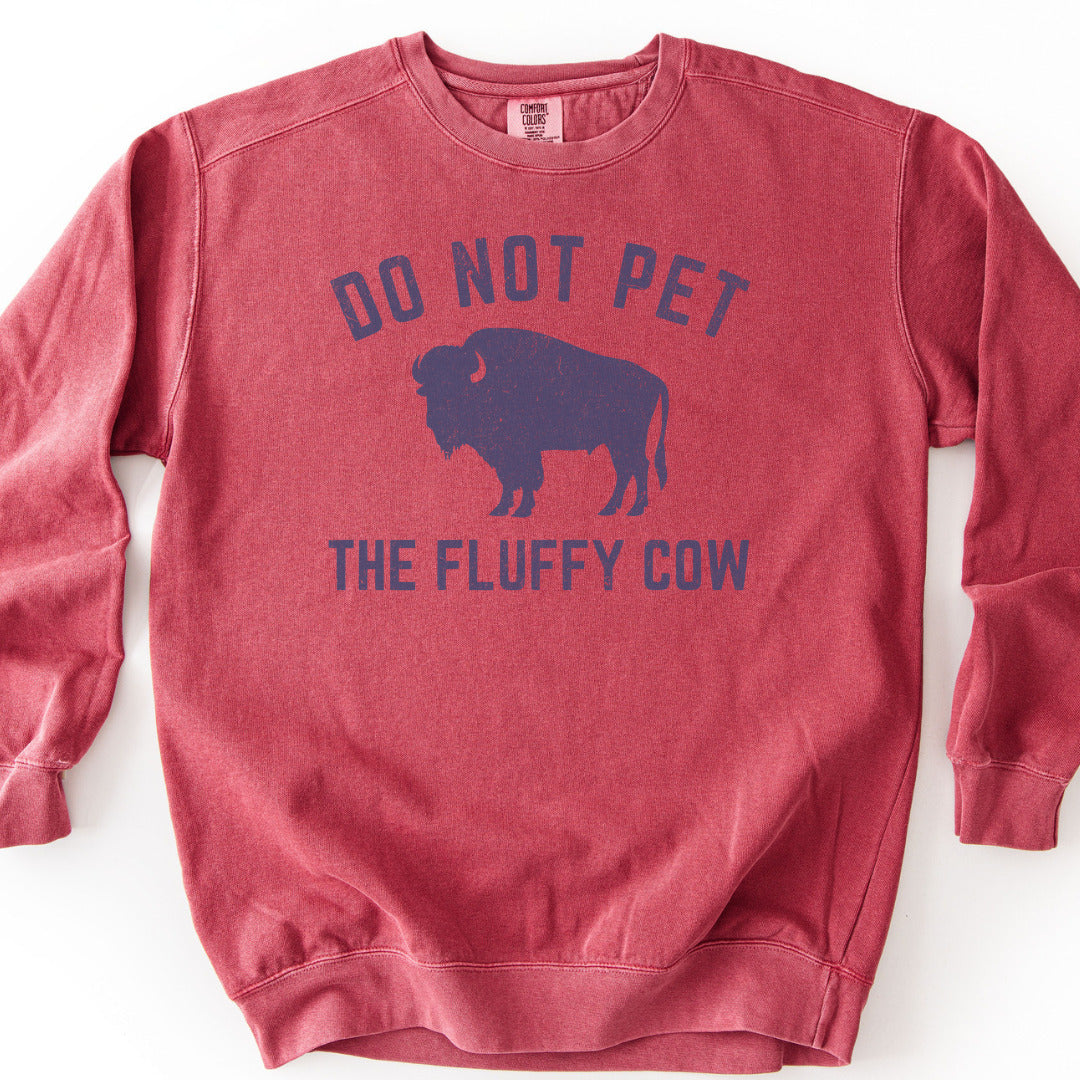 Fluffy Cow Premium Sweatshirt - Crimson