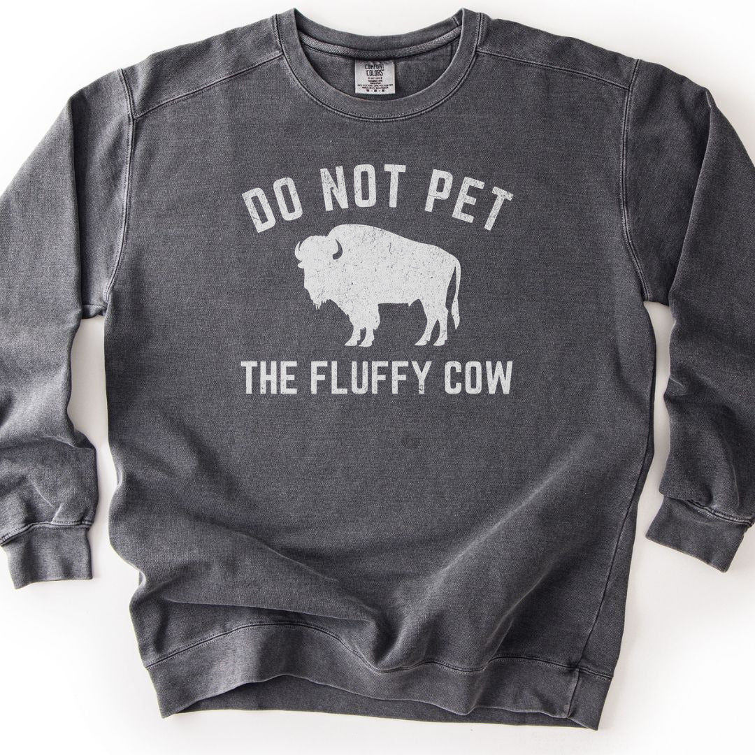 Fluffy Cow Premium Sweatshirt - Pepper