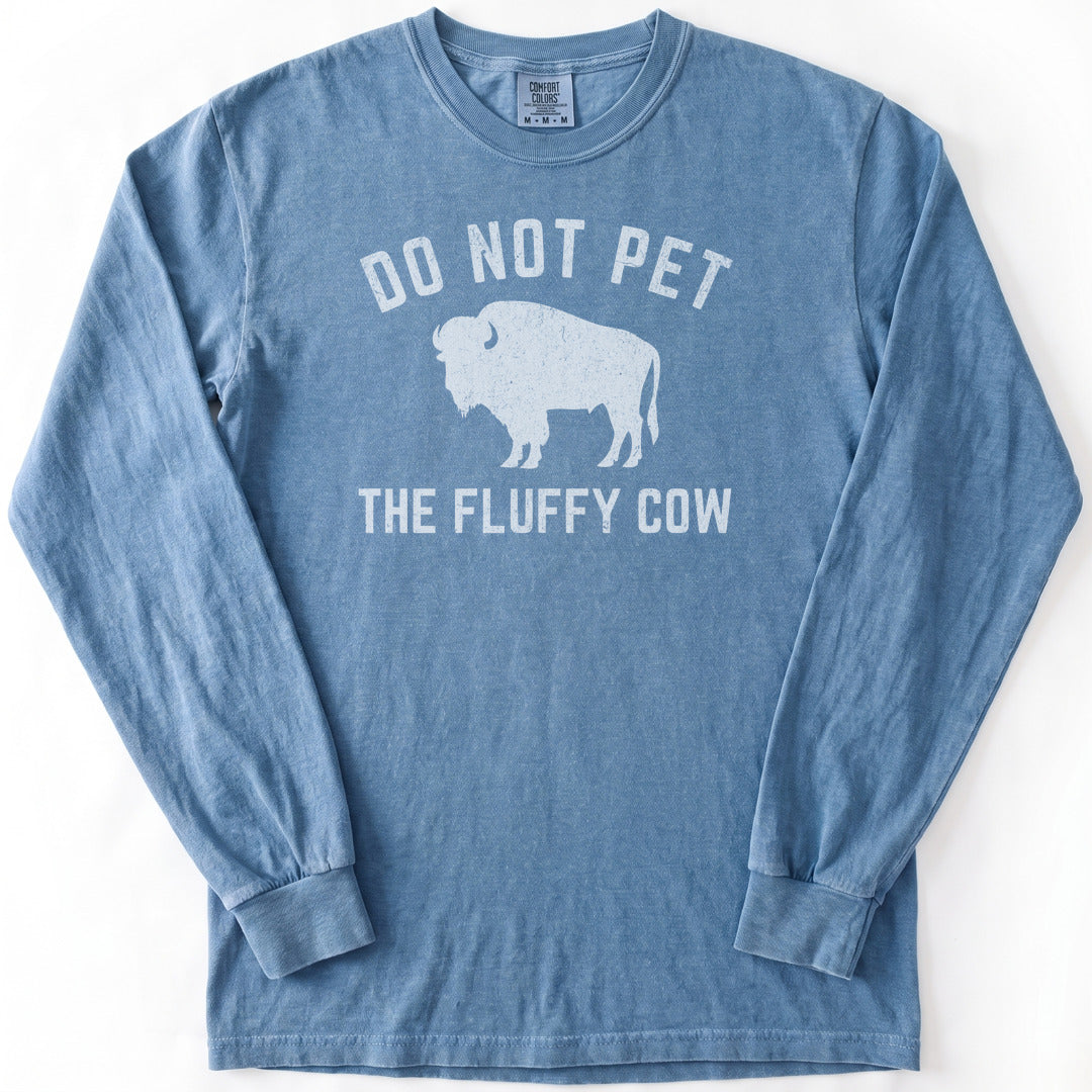 Fluffy Cow Premium LS - Comfort Colors garment-dyed long sleeve in Blue Jean from Summit Soul