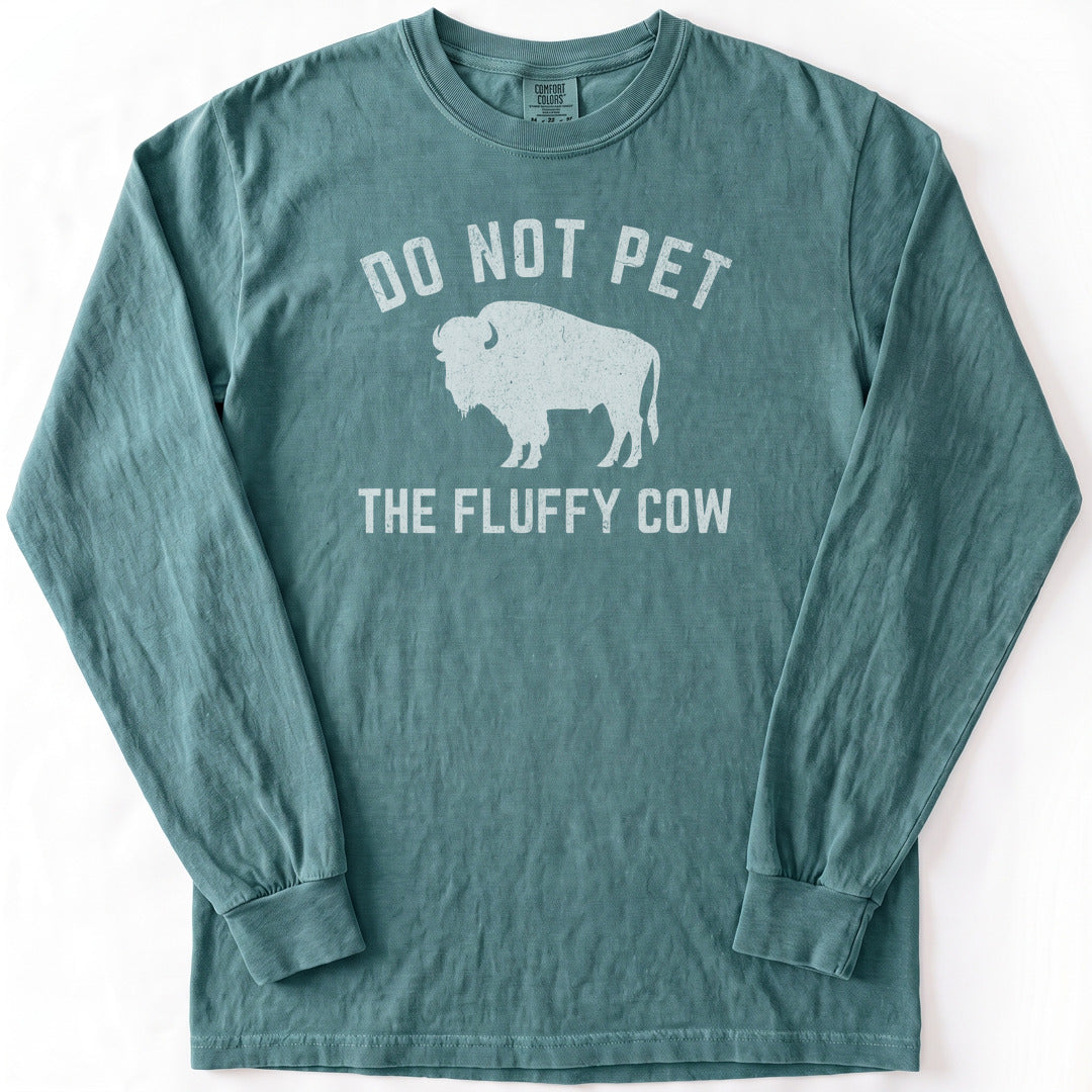 Fluffy Cow Premium LS - Comfort Colors garment-dyed long sleeve in Blue Spruce from Summit Soul