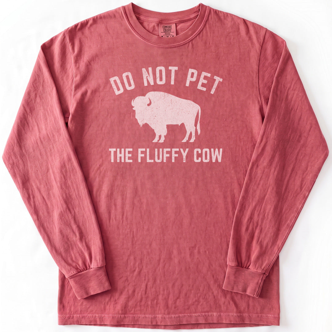 Fluffy Cow Premium LS - Comfort Colors garment-dyed long sleeve in Crimson from Summit Soul