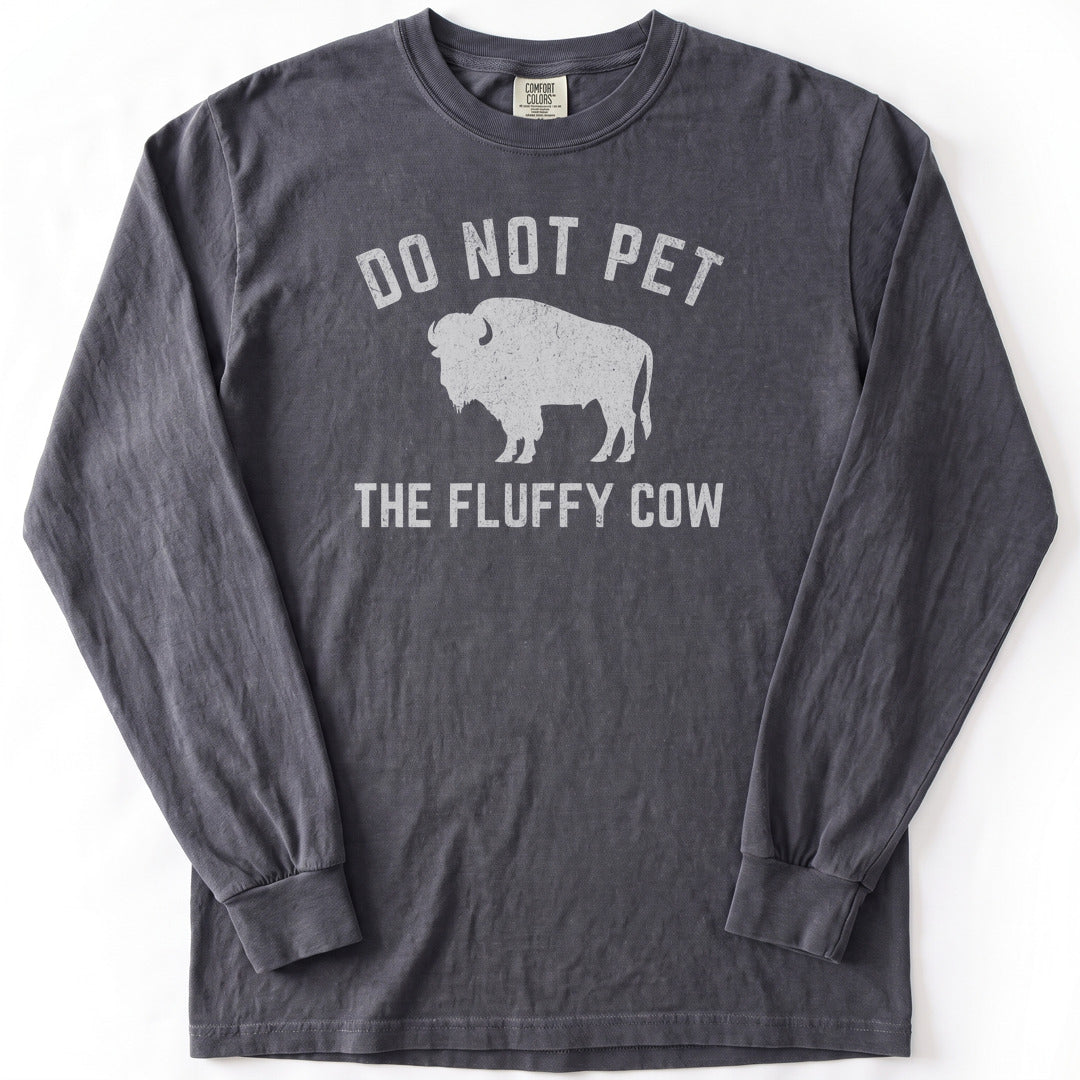 Fluffy Cow Premium LS - Comfort Colors garment-dyed long sleeve in Graphite from Summit Soul