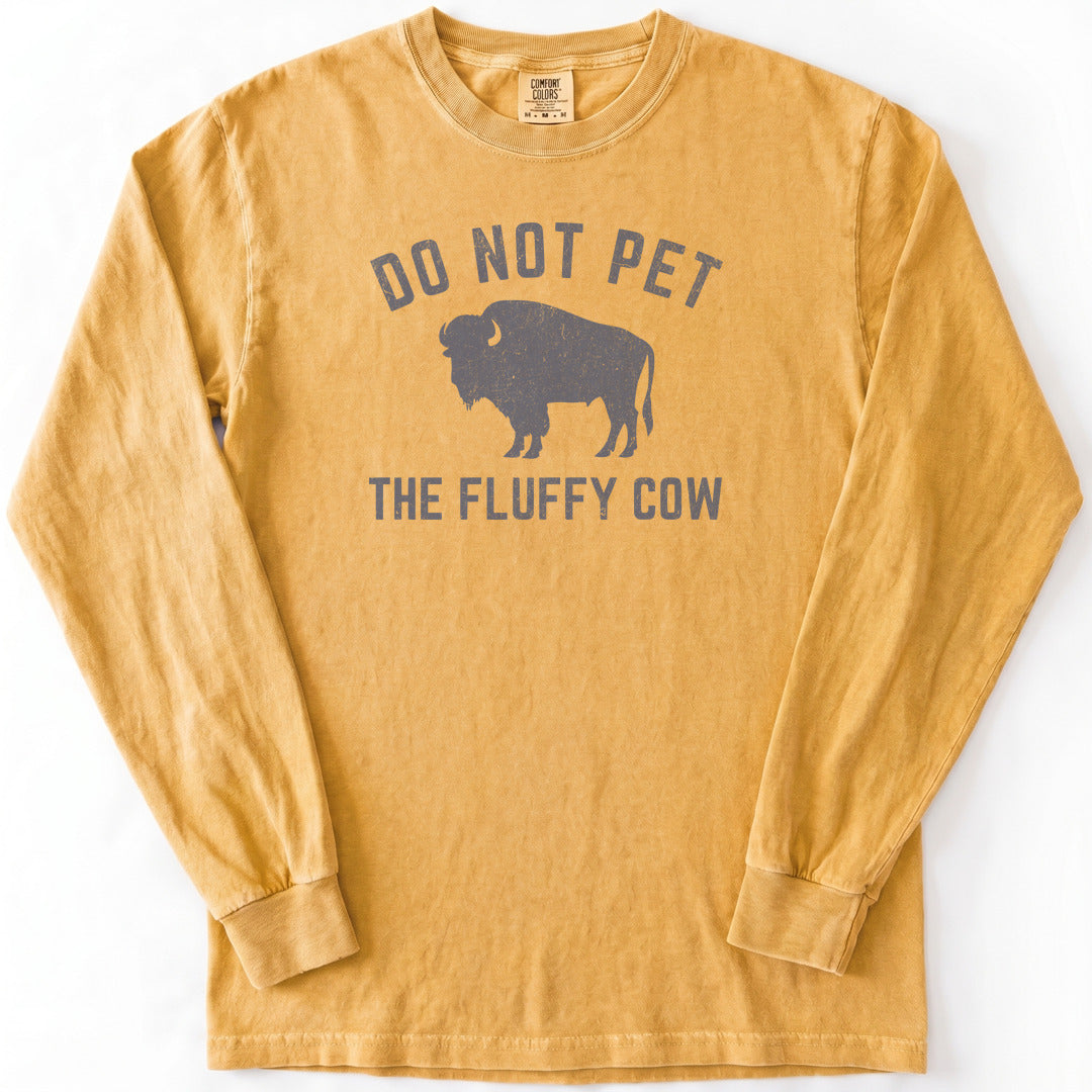 Fluffy Cow Premium LS - Comfort Colors garment-dyed long sleeve in Mustard from Summit Soul