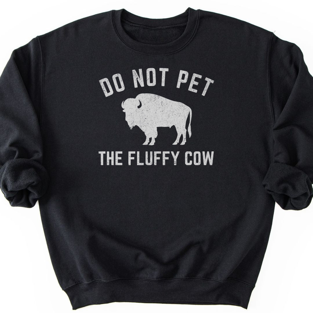 Fluffy Cow Sweatshirt - Black