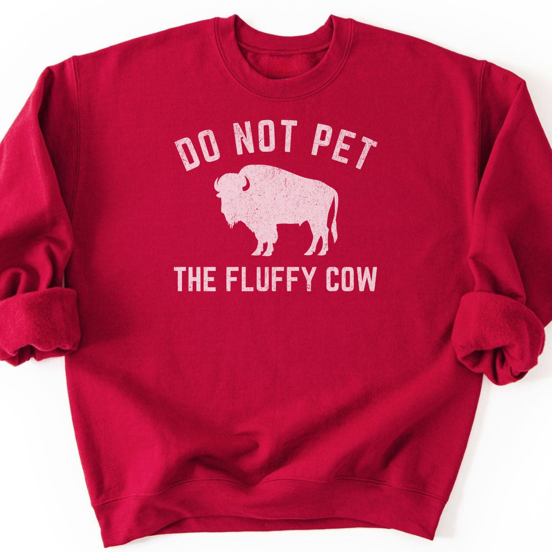 Fluffy Cow Sweatshirt - Cardinal Red