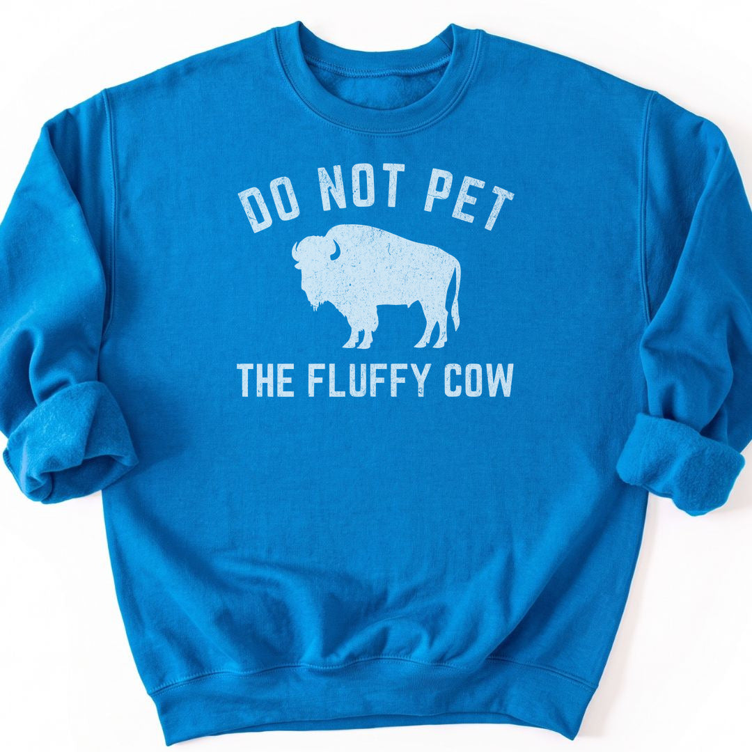 Fluffy Cow Sweatshirt - Sapphire