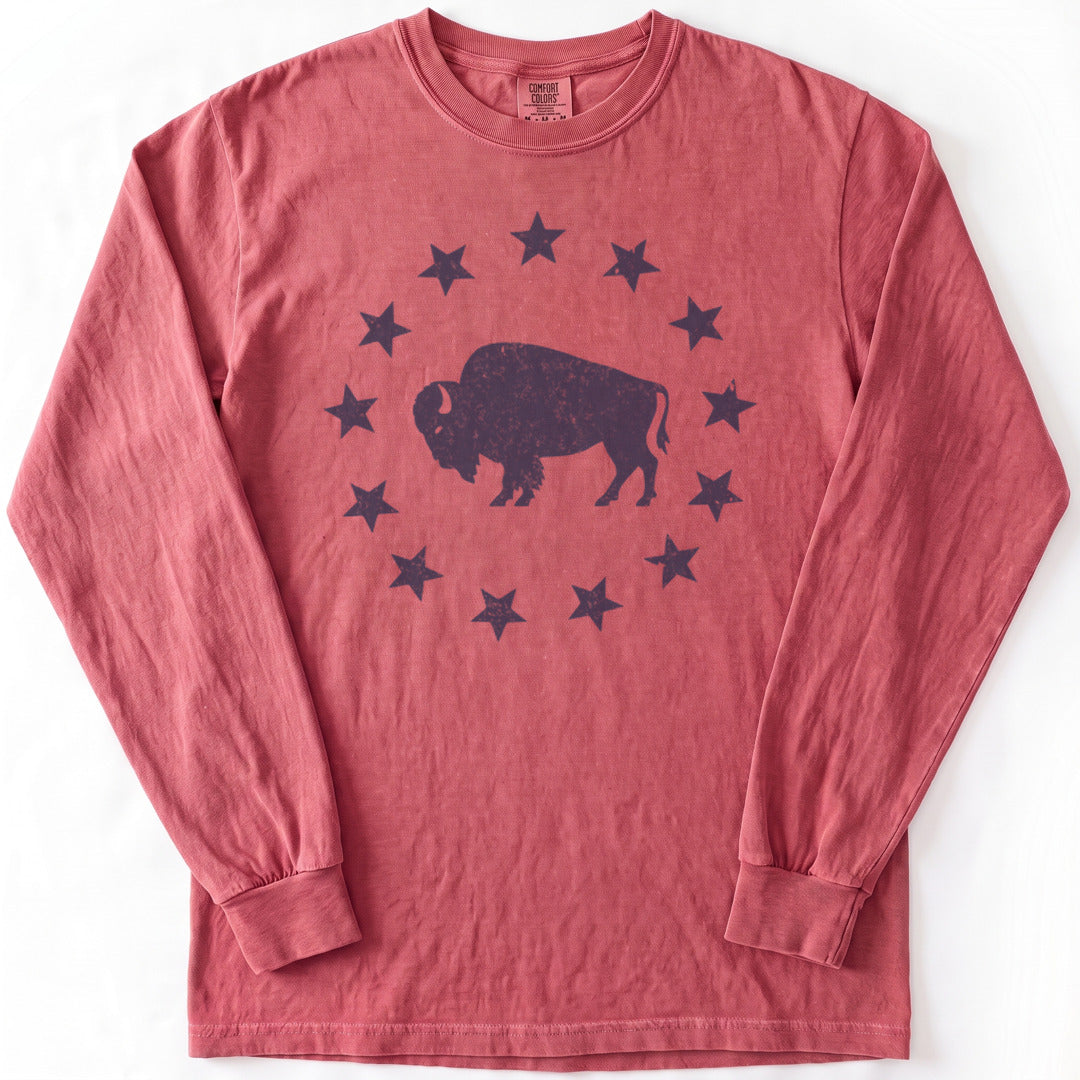 American Plains Premium LS - Comfort Colors garment-dyed long sleeve in Crimson from Summit Soul