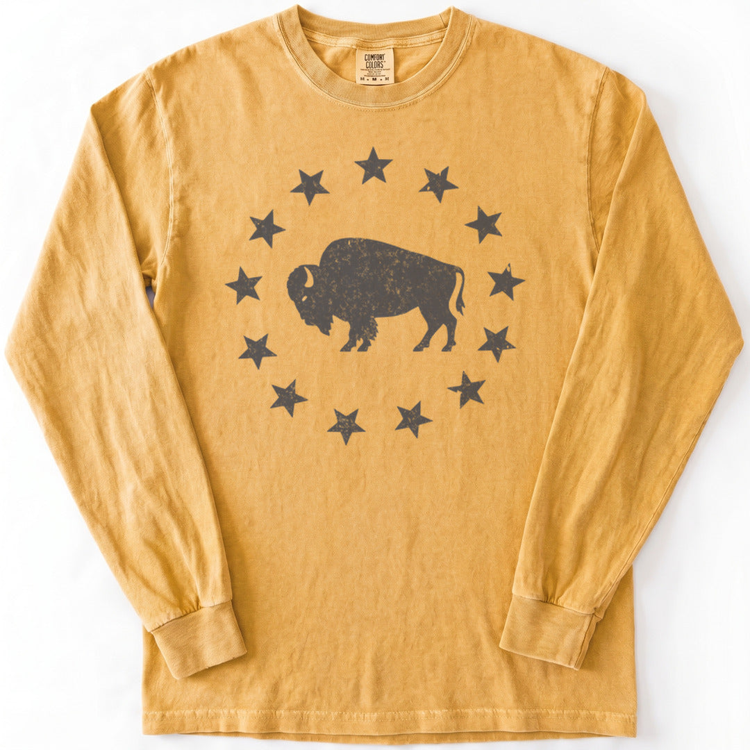 American Plains Premium LS - Comfort Colors garment-dyed long sleeve in Mustard from Summit Soul